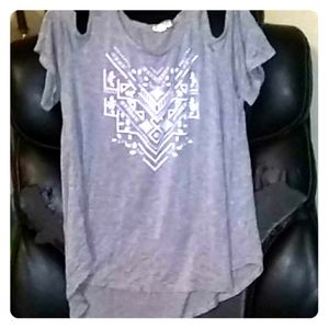 Grey cold shoulder Tee